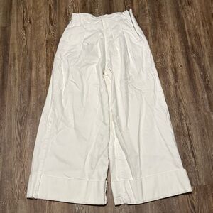 Maeve The Colette Wide Leg Jeans Women's 24T High Rise Cuffed Denim in White